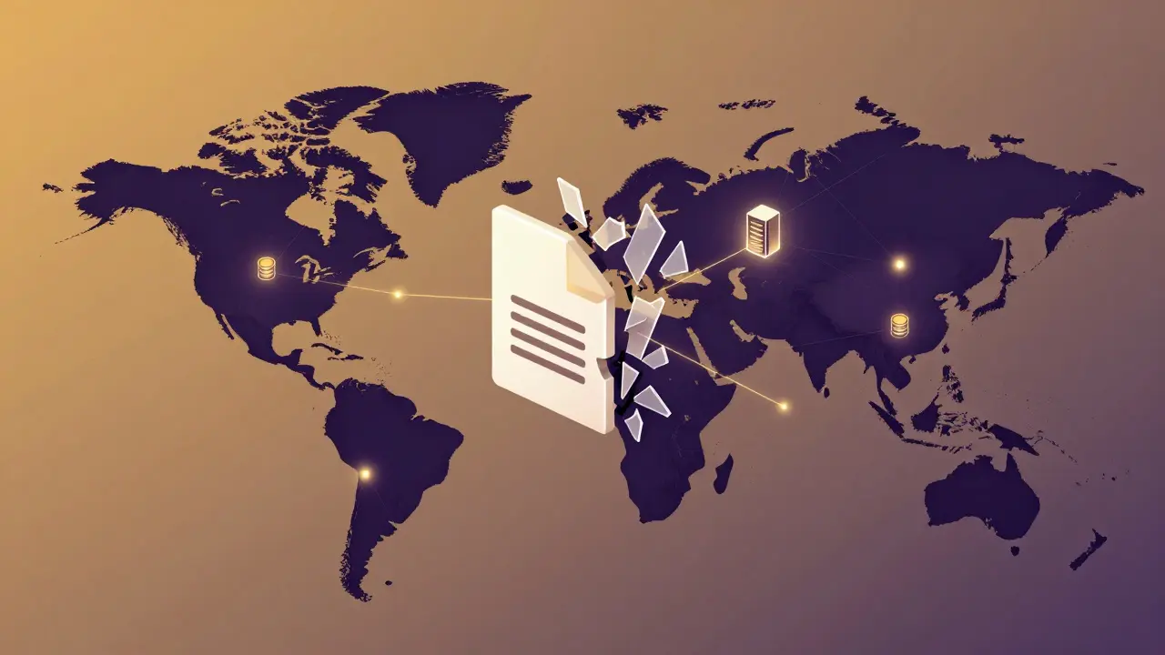 Visualização de armazenamento descentralizado em rede global segura